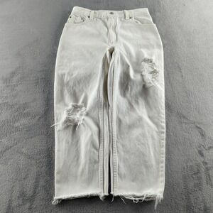 Vintage 90s Levis 550 Jeans Womens 12 (W28 L24) White Relaxed Skater Raw Hem Y2K